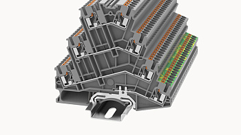 DS2.5-PE/3L-01P-11-00A(H), Клемма PUSH-IN, 2.5 мм.кв., PE, 3 ур., серый, шт