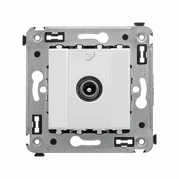 Розетка TV проходная в стену, "Avanti", "Белое облако"