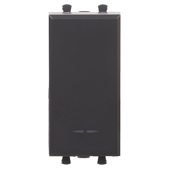 Переключатель модульный, "Avanti", "Черный матовый", 1 модуль