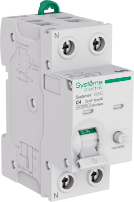 Systeme9 Авт. выкл. диф. тока (АВДТ) 1P+N C 4A 6kA 30мА Тип-AC 230В