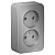 BLANCA О/У РОЗЕТКА двойная без заземления без штор., 16А, 250В, АЛЮМИНИЙ