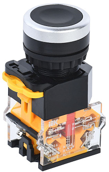 Кнопка D8-11 d=22мм 1NO+1NC черная IEK