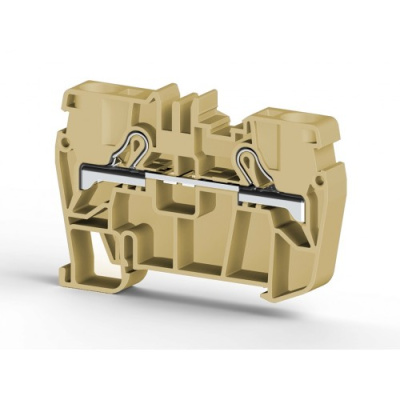 Клеммник пружинный быстрозажимной (Push in), 6 мм.кв. (бежевый); PYK6