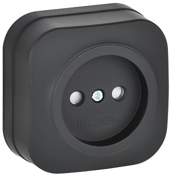 GLORY Роз. без з/к с з/ш о/у 10А РСш20-2-ХЧм черн. м. IEK