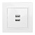 Минск Розетка USB 2-местная СП 2,1А белая EKF
