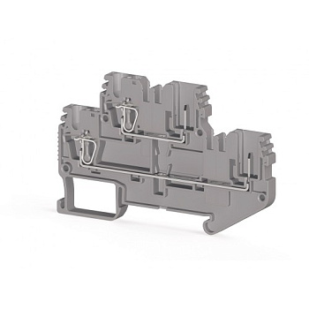 Четырехполюсная пружинно-зажимная клемма CTP 2,5-2F (серая)