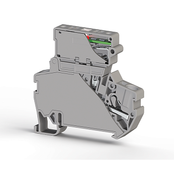 Клеммник пруж.б/зажим. (Push in) с держ.пред.(5х20) с инд. 24VDC, 4 мм.кв. (серый); PYK 4SLD 24VDC (5x20)