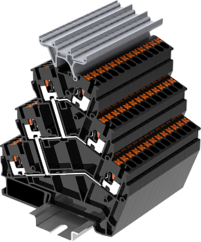 TPTS2.5-2T-PV Клемма серии ТР, сеч. 2.5мм, трехуровневая, с верт. перемычкой