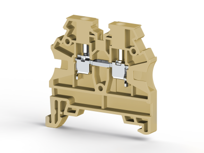 Клеммник на DIN-рейку 2,5мм.кв. (бежевый); AVK2,5 RD