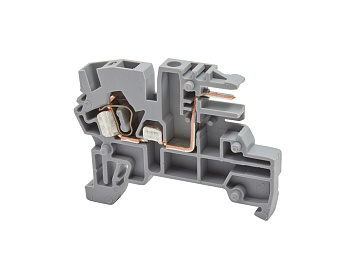 Клеммник пружинный с разъёмом, на DIN-рейку, 2,5 мм.кв., (серый); PCY 2,5