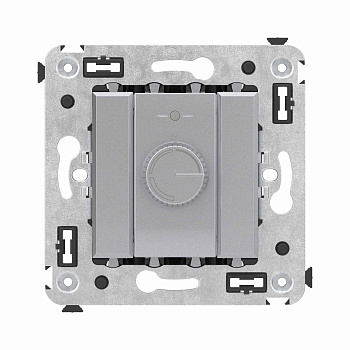 Диммер поворотный в стену, "Avanti", "Закаленная сталь"