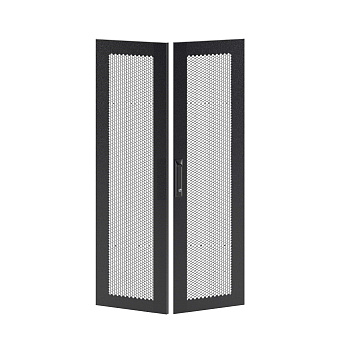 Дверь перфорированная двухстворчатая для IT-CQE 2000 x 800 RAL9005 Дверь перфорированная двухстворчатая для IT-CQE 2000 x 800 RAL9005