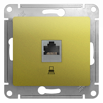 GLOSSA РОЗЕТКА компьютерная RJ45 кат.5Е, механизм, ФИСТАШКОВЫЙ