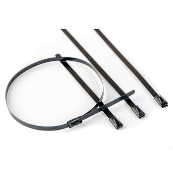 Хомут из нержавеющей стали AISI 316 4.6x150 мм с эпоксидно-полиэстерным покрытием Хомут из нержавеющей стали AISI 316 4.6x150 мм с эпоксидно-полиэстерным покрытием