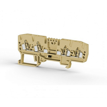 Клеммник пружинный 4-х выводной, с диодом, 2,5 мм.кв., (бежевый); YBK 2,5CD