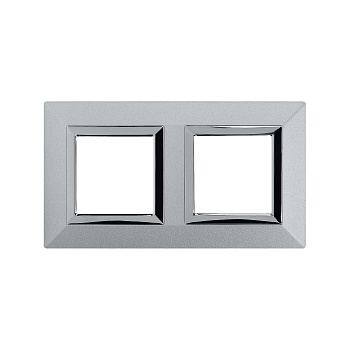 Рамка из металла, "Avanti", светло-серебристая, 2 поста (4 мод.)
