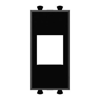 Адаптер без шторки для Keystone, "Avanti", "Черный квадрат", 1 модуль