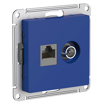 ATLASDESIGN РОЗЕТКА двойная ТВ + компьютерная RJ45, кат. 5Е, АКВАМАРИН ATLASDESIGN РОЗЕТКА двойная ТВ + компьютерная RJ45, кат. 5Е, АКВАМАРИН