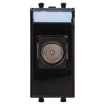 Розетка TV одиночная модульная, "Avanti", "Черный квадрат", 1 модуль