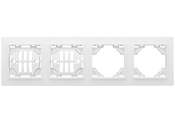Минск Рамка 4-местная горизонтальная белая EKF Basic