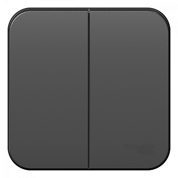 BLANCA О/У 2-клавишный ВЫКЛЮЧАТЕЛЬ (сх.5) ИЗОЛ.ПЛ., 10А, 250В, АНТРАЦИТ