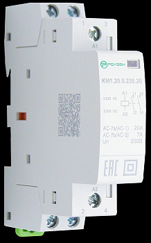 Модульный контактор 2НО контакта 20А (~/= 230В AC/DC)