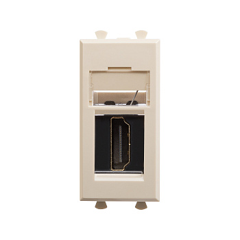 HDMI розетка модульная, тип А-А, "Avanti", "Ванильная дымка", 1 модуль