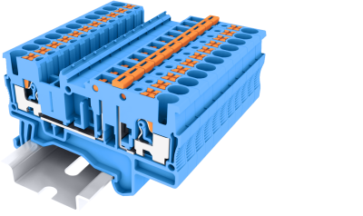 TPK2.5-2-BU Клемма с ножевым размыкателем серии TP, сеч. 2.5 мм., PUSH-IN., 2 конт., син