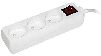 Удлинитель У3К-выкл. 3 места 2P/3метра 2х0.75мм2 10А/250 IEK