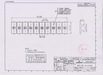 ZB5-10P-19-41A(H) , Маркировка для клемм DC, 5мм, 81-90 (10 шильдиков), шт