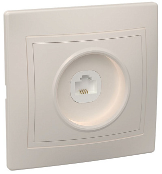 РТ10-ККм Розетка 1местн. телефонная КВАРТА (кремовый)