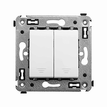 Кнопка двухклавишная в стену, "Avanti", "Белое облако" Кнопка двухклавишная в стену, "Avanti", "Белое облако"